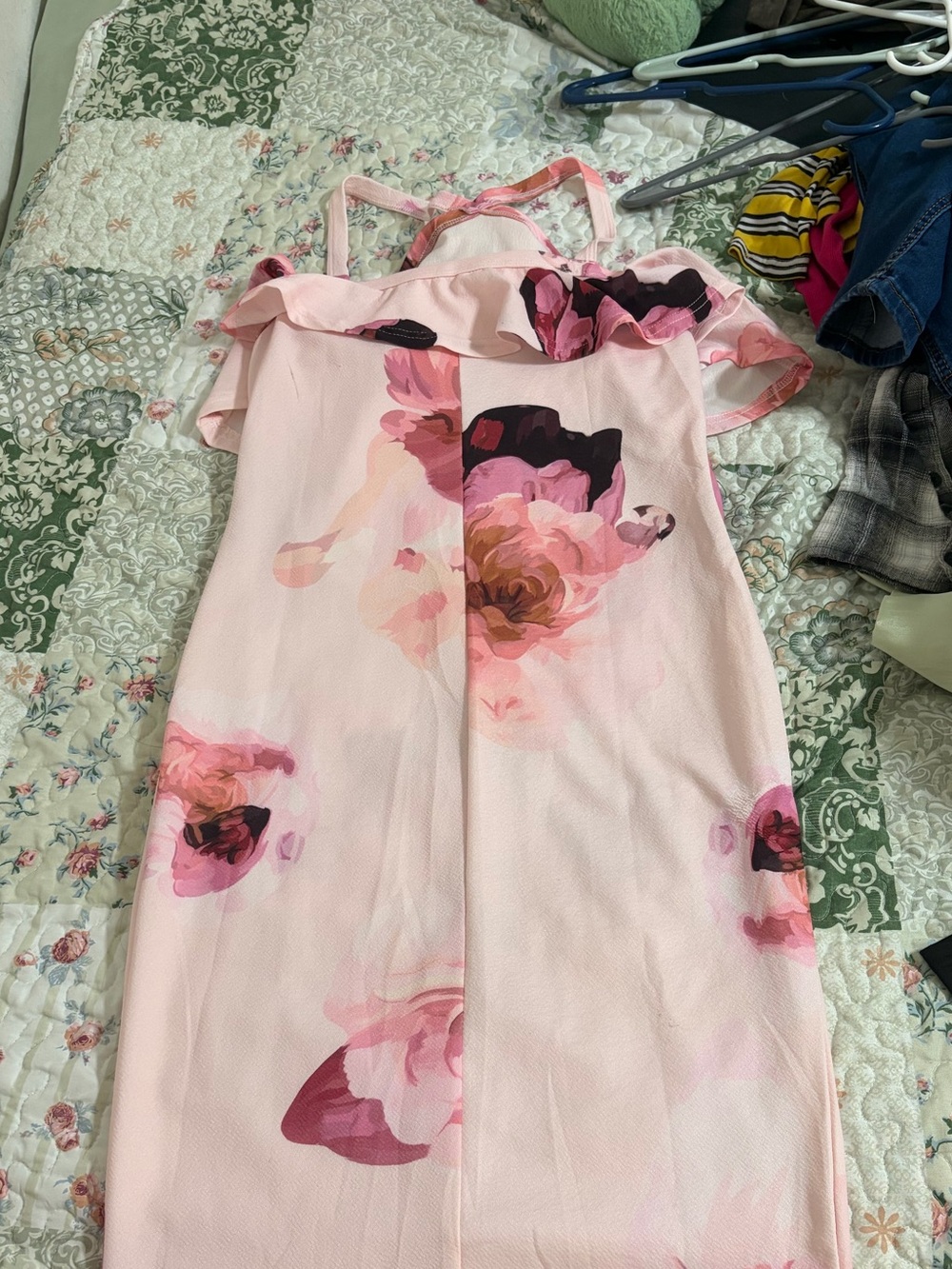 Pink Floral Sundress - Soft Blush Pink